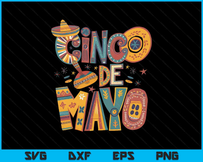 Cinco De Mayo Sublimation Mexican Party SVG PNG Digital Printable Files
