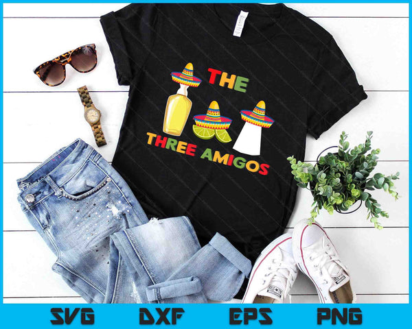 Cinco De Mayo Three Amigos Tequila Lime Salt Alcohol SVG PNG Digital Printable Files