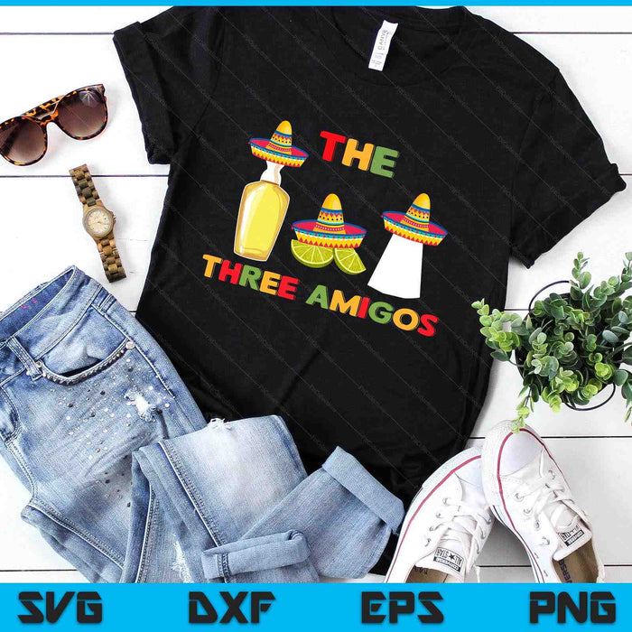 Cinco De Mayo Three Amigos Tequila Lime Salt Alcohol SVG PNG Digital Printable Files