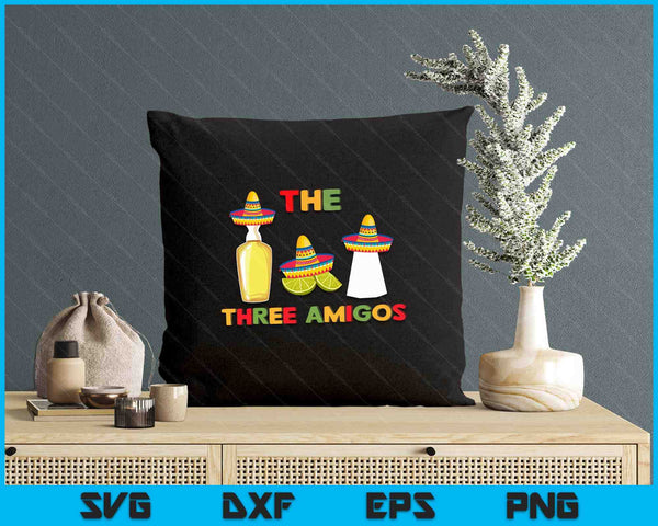 Cinco De Mayo Three Amigos Tequila Lime Salt Alcohol SVG PNG Digital Printable Files