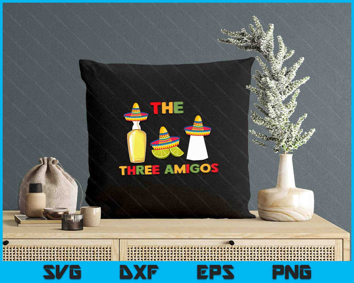 Cinco De Mayo Three Amigos Tequila Lime Salt Alcohol SVG PNG Digital Printable Files