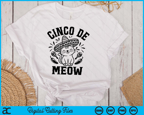 Cinco De Mexican Mexican Festival Cat SVG PNG Digital Printable Files