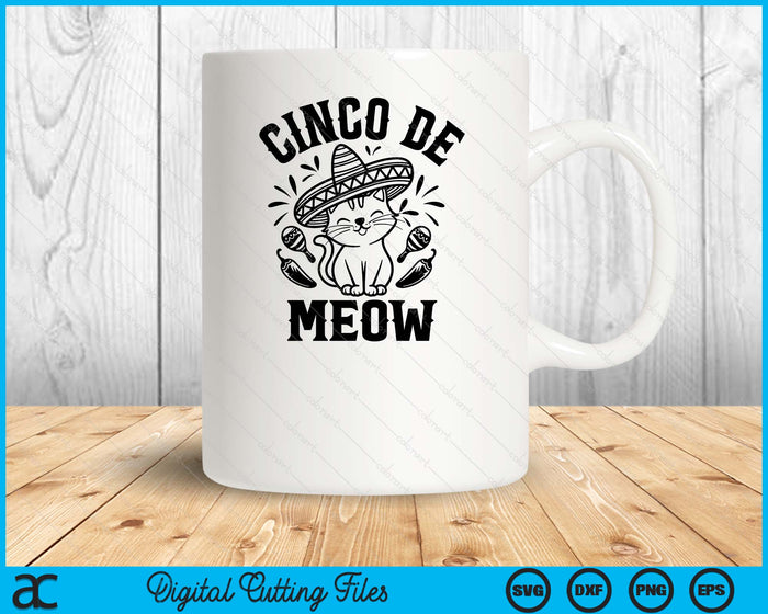 Cinco De Mexican Mexican Festival Cat SVG PNG Digital Printable Files