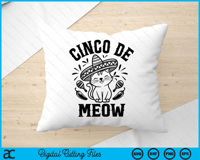 Cinco De Mexican Mexican Festival Cat SVG PNG Digital Printable Files