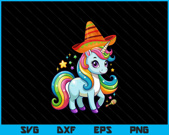 Cinco de Mayo Mexican Unicorn Kids Girls SVG PNG Digital Cutting Files