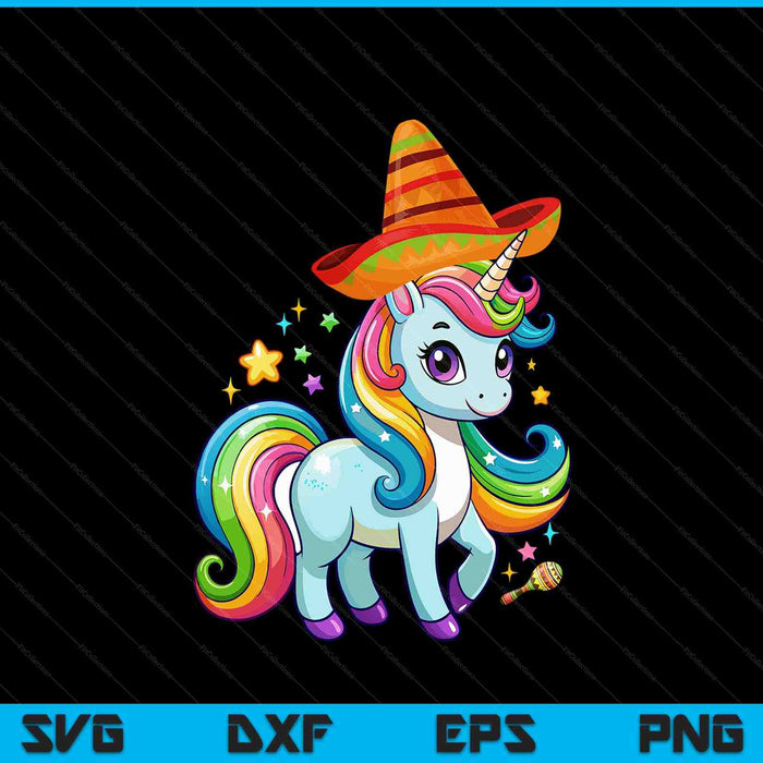 Cinco de Mayo Mexican Unicorn Kids Girls SVG PNG Digital Cutting Files