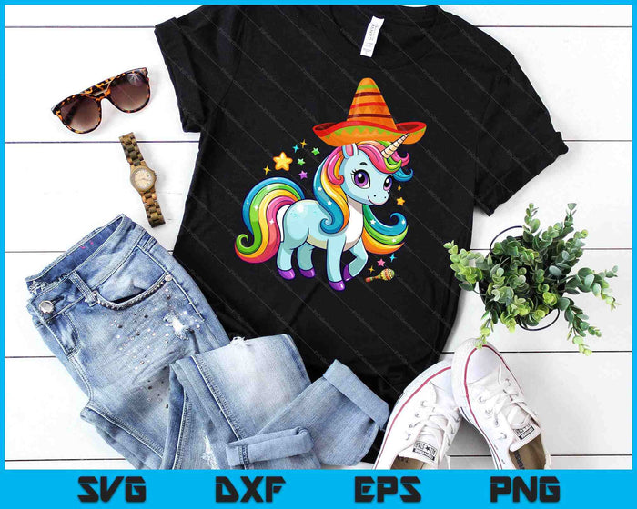 Cinco de Mayo Mexican Unicorn Kids Girls SVG PNG Digital Cutting Files