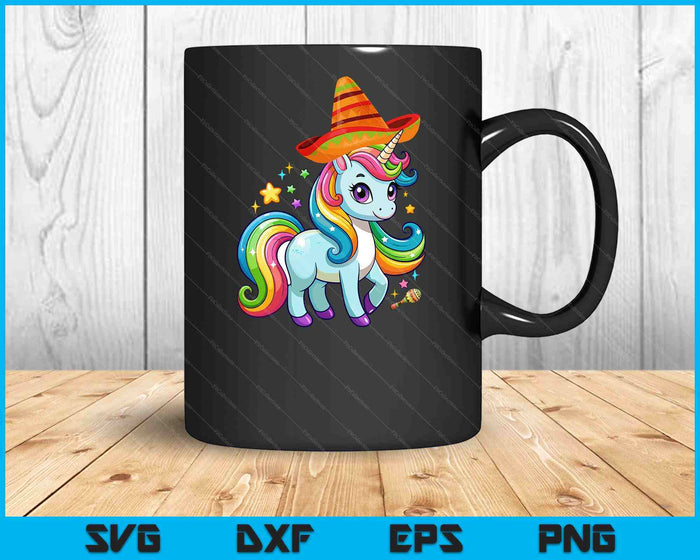 Cinco de Mayo Mexican Unicorn Kids Girls SVG PNG Digital Cutting Files