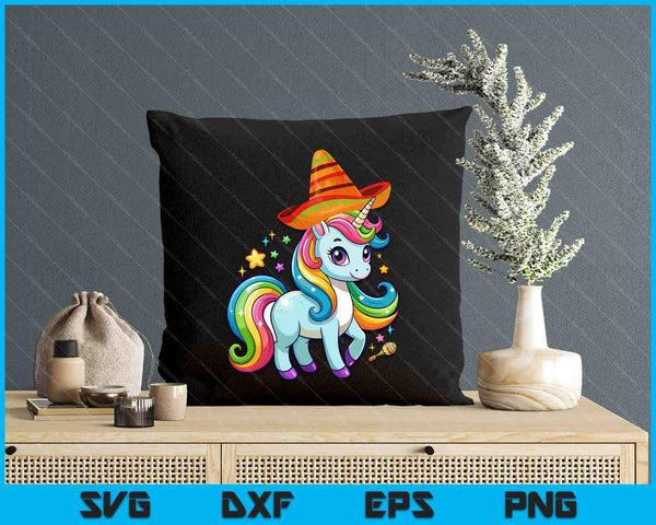 Cinco de Mayo Mexican Unicorn Kids Girls SVG PNG Digital Cutting Files