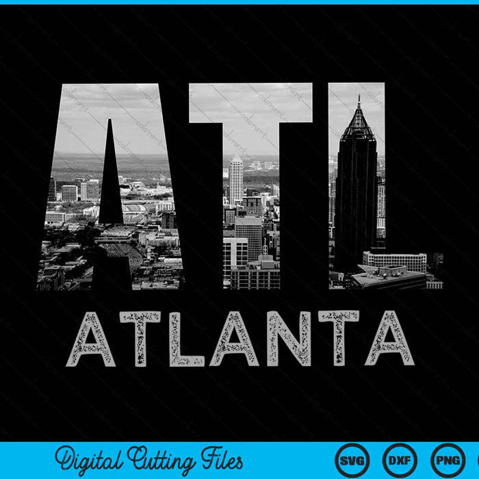 Stad Atlanta Georgia Skyline Cityscape Downtown ATL SVG PNG digitale snijbestanden