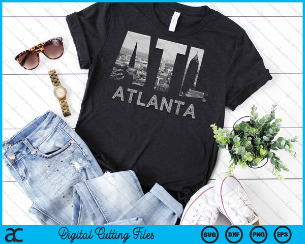 City of Atlanta Georgia Skyline Cityscape Downtown ATL SVG PNG Digital Cutting Files - on a t-shirt