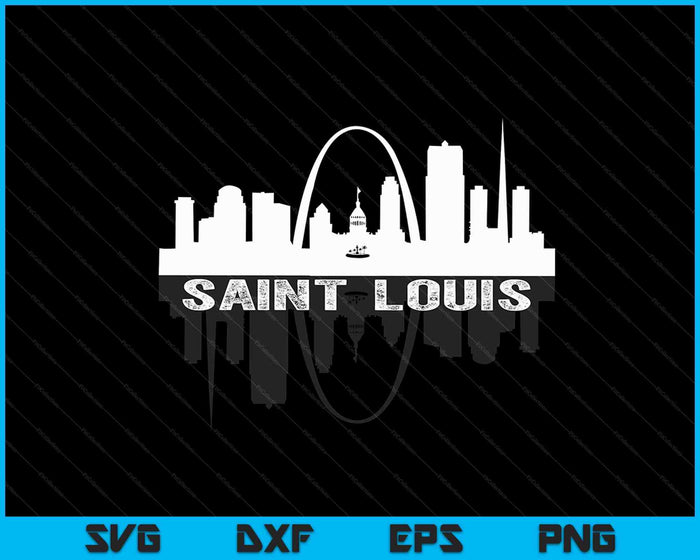 Ciudad de St Louis Missouri Skyline Art Gateway Arch SVG PNG Archivos de corte digital