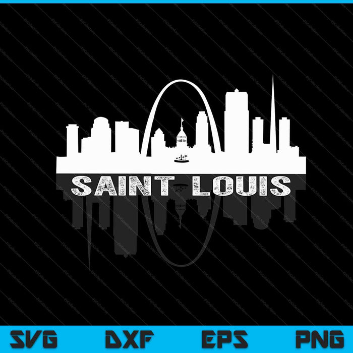 City of St Louis Missouri skyline art gateway arch SVG cut file