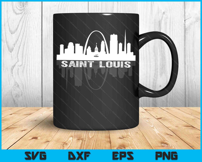 Ciudad de St Louis Missouri Skyline Art Gateway Arch SVG PNG Archivos de corte digital