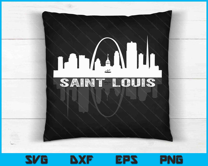 Ciudad de St Louis Missouri Skyline Art Gateway Arch SVG PNG Archivos de corte digital