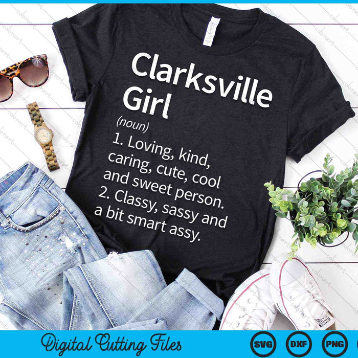 Clarksville Girl TN Tennessee Home Roots SVG PNG Archivos de corte digital