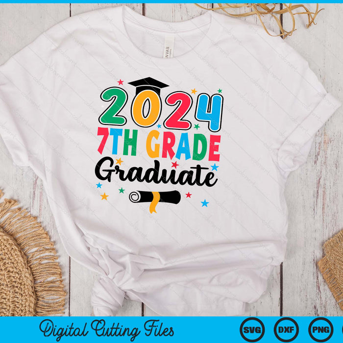 Class 2024 7th Grade Graduate Preschool Graduation SVG PNG Digital Cutting Files