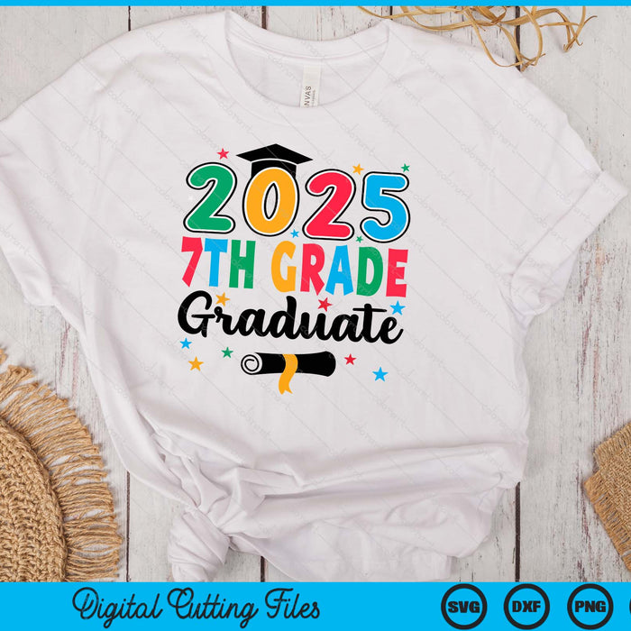 Class 2025 7th Grade Graduate Preschool Graduation SVG PNG Digital Cutting Files