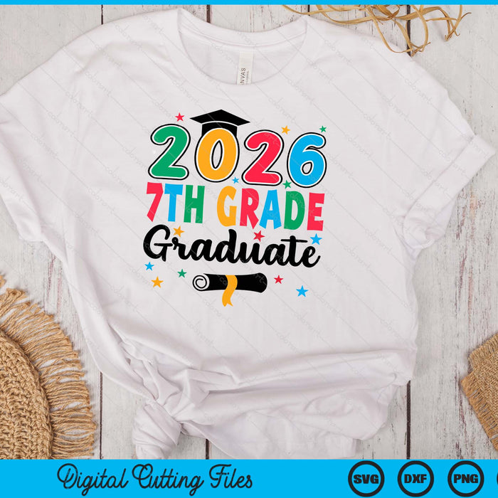 Class 2026 7th Grade Graduate Preschool Graduation SVG PNG Digital Cutting Files