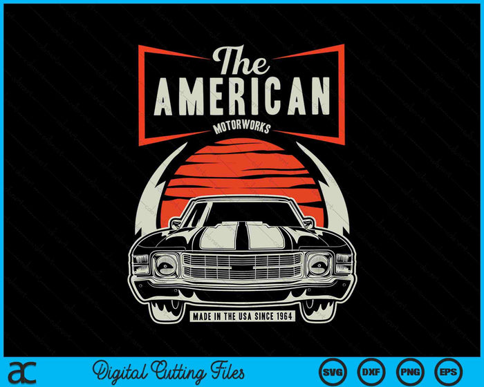 Classic American Muscle Car SVG PNG Digital Cutting Files