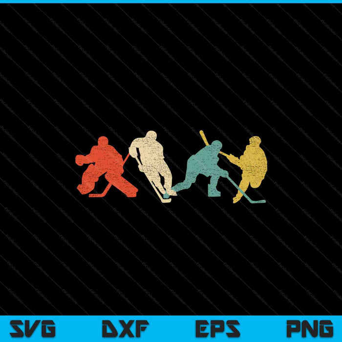 Classic Vintage Style Ice Hockey SVG PNG Cutting Printable Files
