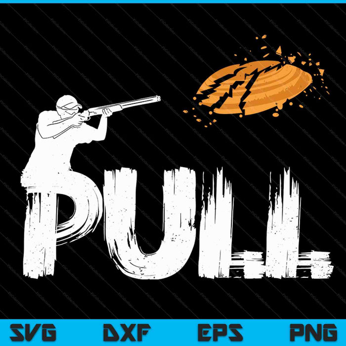 Clay Skeet Pigeon Shooting Pull Clay Bird Hunter Sports SVG PNG Digital Cutting Files
