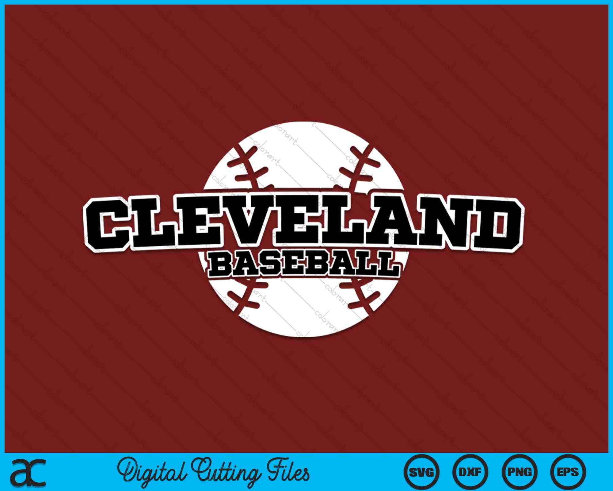 Cleveland Baseball Block Font SVG PNG Digital Cutting Files ...