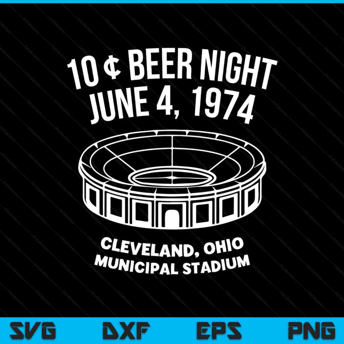 Cleveland baseball retro 10 cent beer night SVG PNG cut file for Cricut