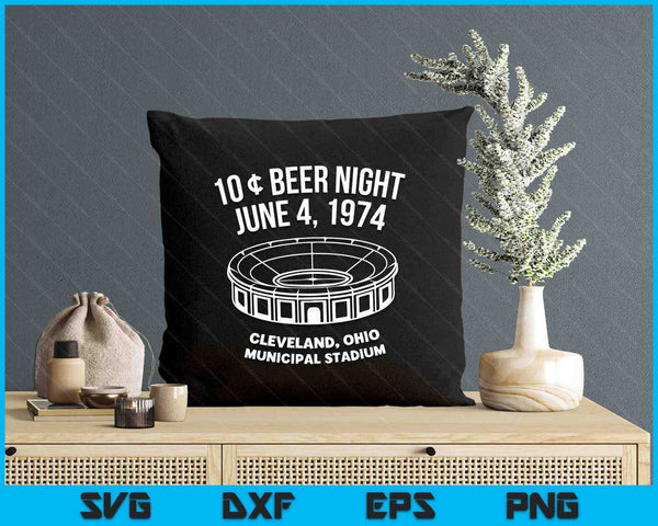 Cleveland Baseball Shirt Retro 10 Cent Beer Night SVG PNG Digital Cutting Files