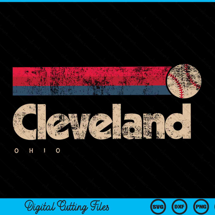 Cleveland baseball softball city Ohio retro Cleveland SVG cut file
