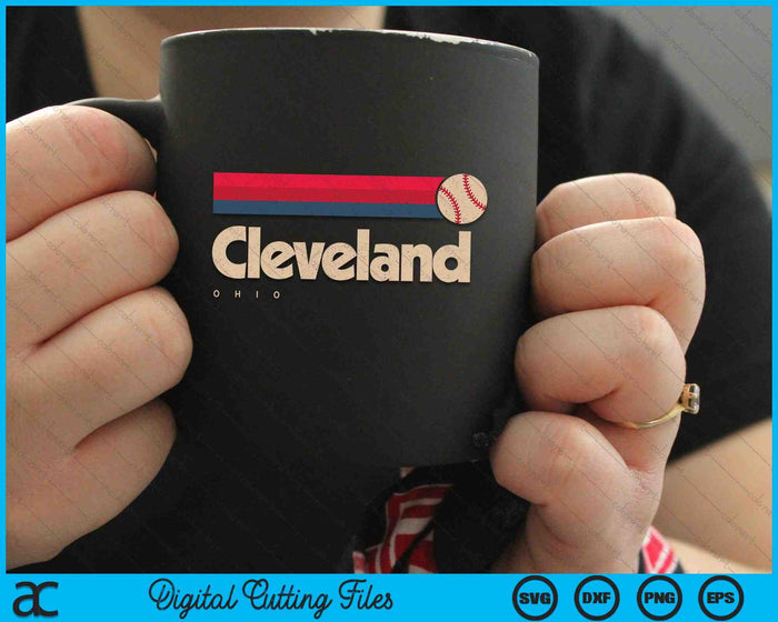 Cleveland Baseball Softbal City Ohio Retro Cleveland SVG PNG digitale snijbestanden