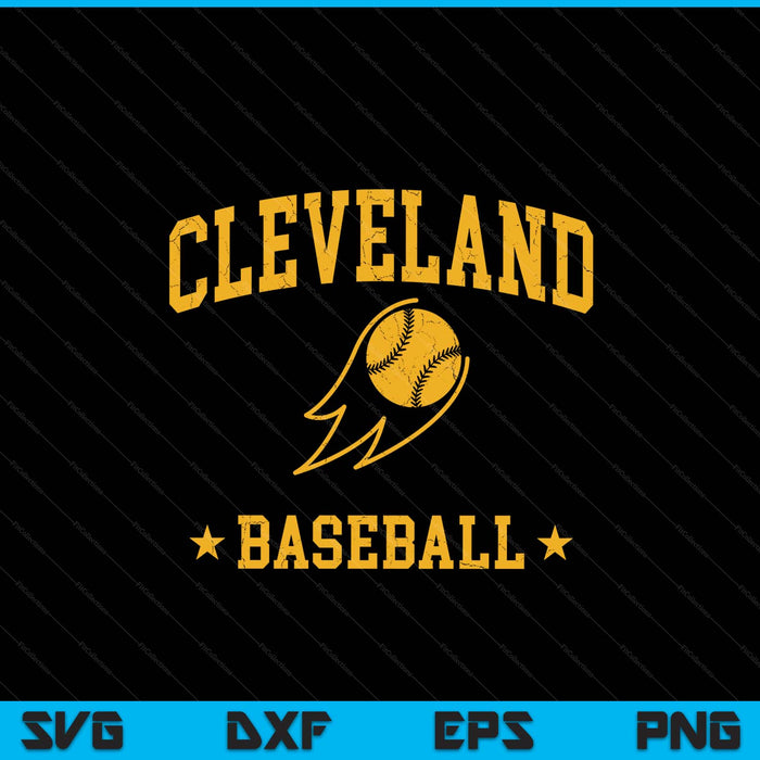 Cleveland Baseball Vintage Gameday Retro Baseball Lover SVG PNG Digital Printable Files