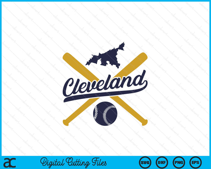 Cleveland Baseball Vintage Wisconsin Pride Love City SVG PNG Digital Cutting Files