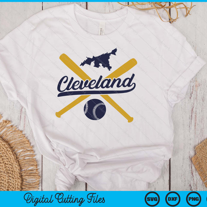 Cleveland Baseball Vintage Wisconsin Pride Love City SVG PNG Digital Cutting Files