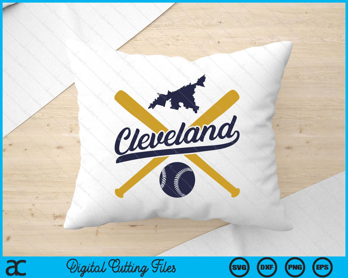 Cleveland Baseball Vintage Wisconsin Pride Love City SVG PNG Digital Cutting Files