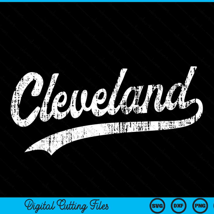 Cleveland OH Vintage honkbal sport Script SVG PNG digitale snijbestanden
