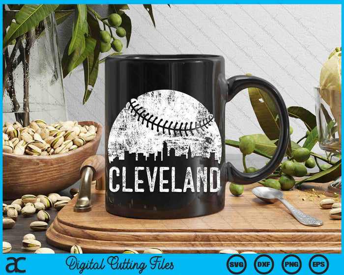 Cleveland Skyline Vintage Cleveland Baseball SVG PNG Digital Cutting Files