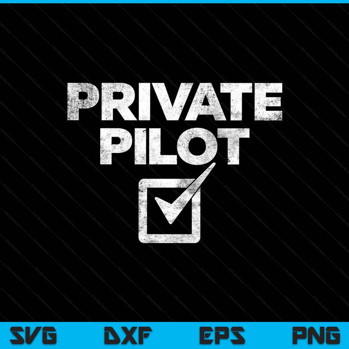 Cloud Surfing Apparel Men's Black Humorous Private Pilot Check SVG PNG Digital Printable Files