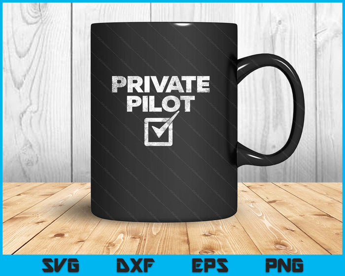 Cloud Surfing Apparel Men's Black Humorous Private Pilot Check SVG PNG Digital Printable Files