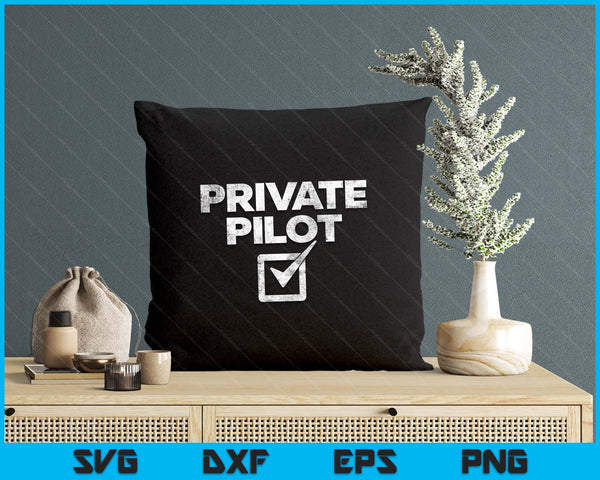 Cloud Surfing Apparel Men's Black Humorous Private Pilot Check SVG PNG Digital Printable Files