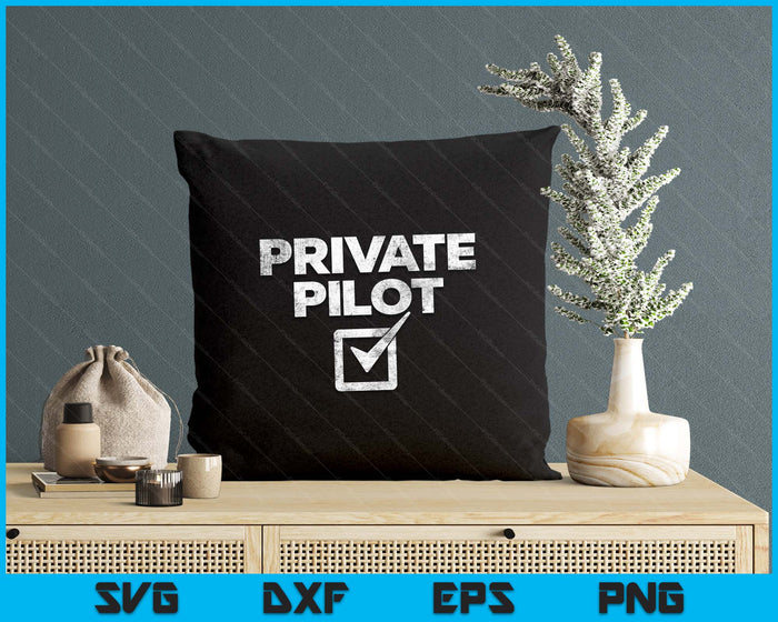 Cloud Surfing Apparel Men's Black Humorous Private Pilot Check SVG PNG Digital Printable Files
