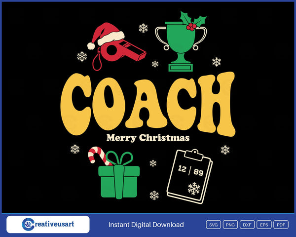 Coach Christmas SVG design
