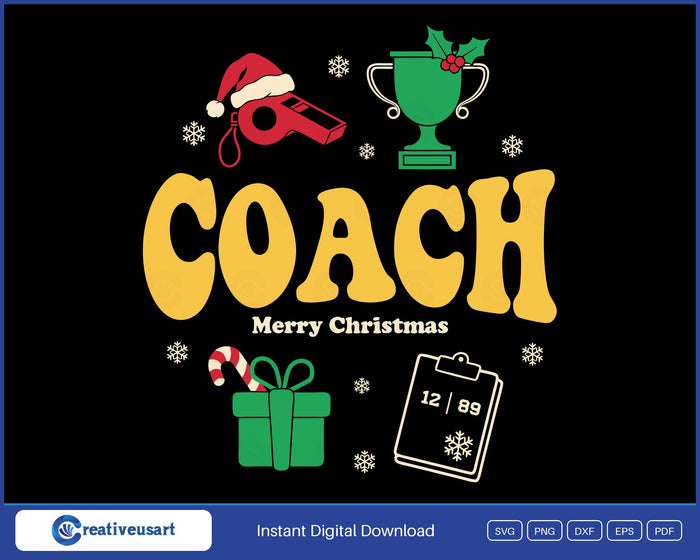 Coach Christmas SVG design