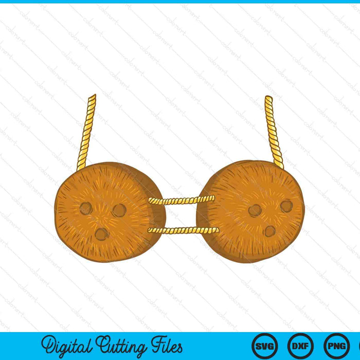 Coconut Shell Bra Hawaii Costume Carnival SVG PNG Digital Printable Files