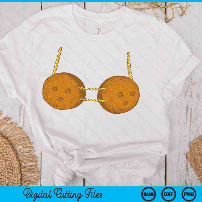 Coconut Shell Bra Hawaii Costume Carnival SVG PNG Digital Printable Files