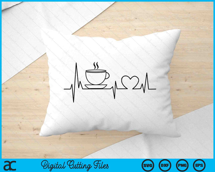 Coffee Cup Heartbeat Coffee Pulse SVG PNG Digital Printable Files