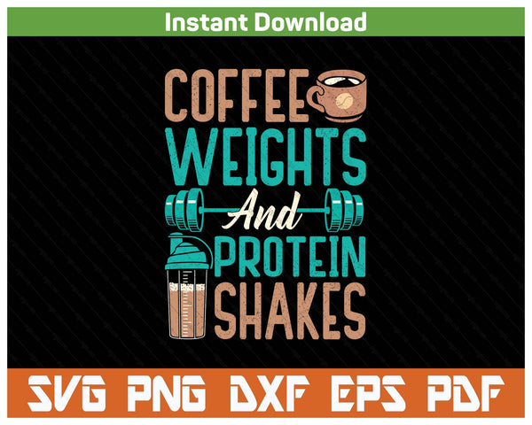Gym Lover Coffee Weights Workout SVG PNG Cutting Files
