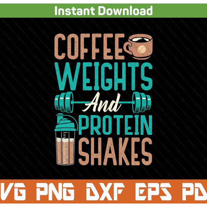 Gym Lover Coffee Weights Workout SVG PNG Cutting Files