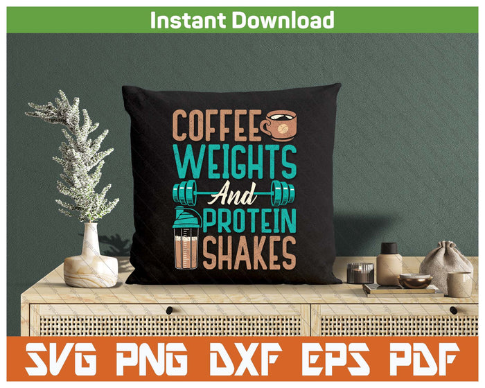 Gym Lover Coffee Weights Workout SVG PNG Cutting Files