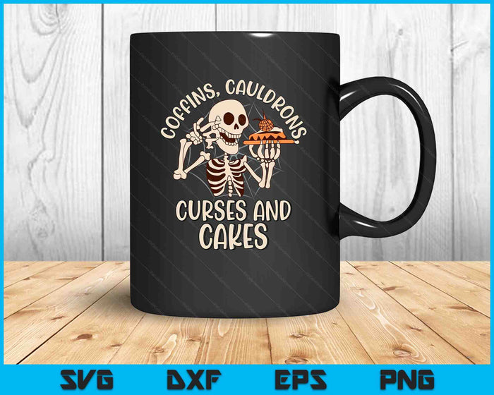 Coffins Cauldrons Curses and Cakes! Scary Halloween Baker SVG PNG Digital Printable Files